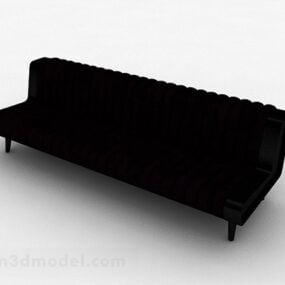 Black Multiseater Sofa Decor 3d model