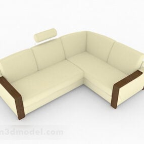 Yellow Multiseater Sofa Decor 3d model