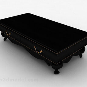 Brown Wooden Coffee Table Decor 3d model