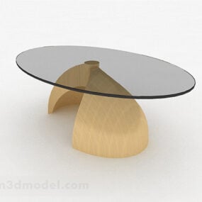 Décor de table à manger en verre ovale modèle 3D