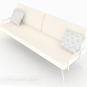 White Love Sofa Decor 3d model