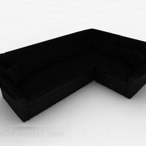 1д модель черного многоместного дивана Decor V3