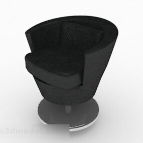 Black Single Sofa Decor V1 3d model