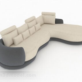 Modello 3d di design moderno del divano ad angolo