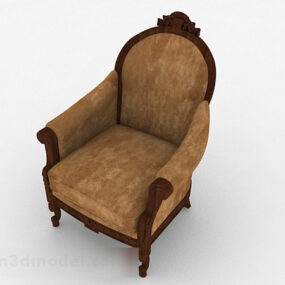 Europejska brązowa pojedyncza sofa Decor V1 Model 3D