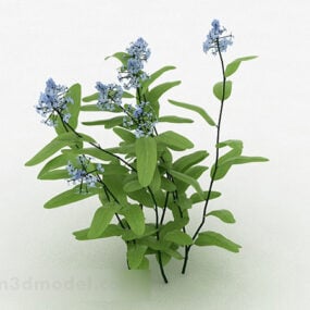 Modello 3d della decorazione del fiore blu del giardino
