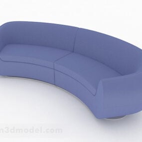 3д модель синего многоместного дивана