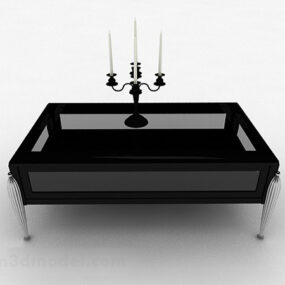 Black Glass Coffee Table Decor 3d model