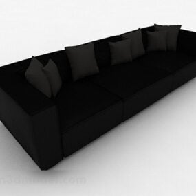 Schwarzes Multisitzer-Sofa V1 3D-Modell