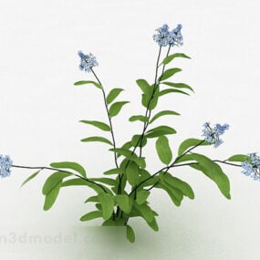 Planta de jardín de flores azules modelo 3d