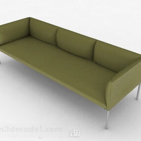 3д модель зеленого минималистичного многоместного дивана