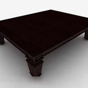 Brown Wooden Coffee Table V18 3d model