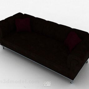 Brown Loveseat Sofa 3d model