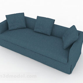 Niebieska sofa wieloosobowa V1 Model 3D