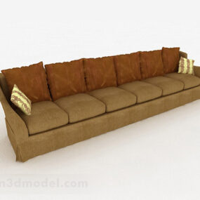 Brun flerseter sofa V4 3d modell