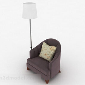 Brown Minimalist Single Sofa V1 3d model