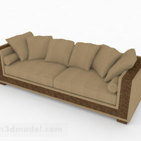 Brown Multiseater Sofa V7 3d model