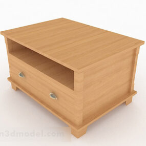 Table de chevet en bois marron V11 modèle 3D