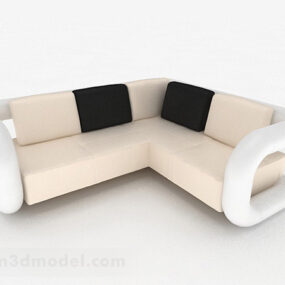 Yellow Multiseater Sofa V2 3d model
