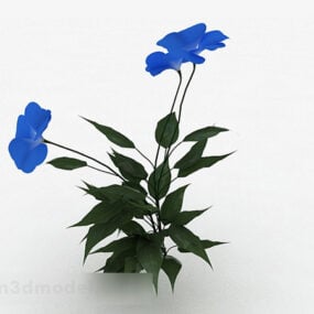 青い花の庭の植物 V1 3D モデル