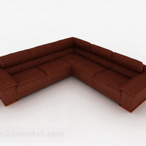 Punainen monipaikkainen sohva V1 3d malli