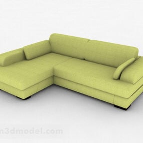 1д модель зеленого минималистичного многоместного дивана V3