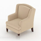 Jasnobrązowa minimalistyczna sofa pojedyncza V1