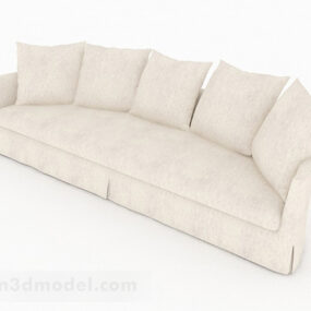3д модель белого многоместного дивана