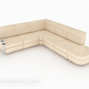3д модель желтого многоместного дивана V3