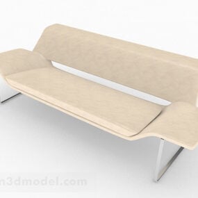 Model 3d Sofa Berbilang tempat duduk Coklat Muda