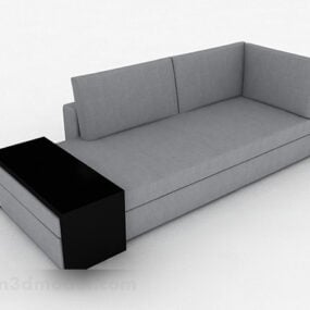 Sofa đơn màu xám mẫu V1 3d