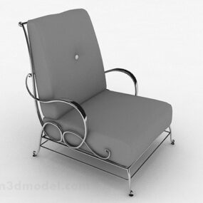 Gray Simple Single Sofa 3d model