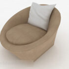 Brown Simple Casual Single Sofa V1