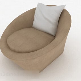 Brown Simple Casual Sofa Single V1 דגם תלת מימד