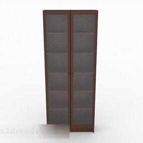 Mẫu tủ sách gỗ đơn giản V1 3d