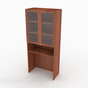 Wooden Home Bookcase V2 3d model
