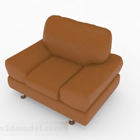 Brown Single Sofa V7 3d model