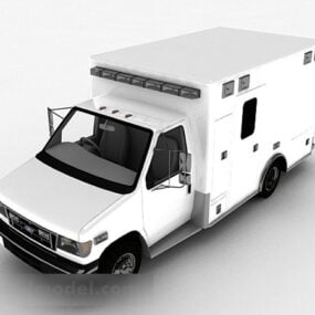 نموذج سيارة الشاحنة البيضاء ثلاثي الأبعاد