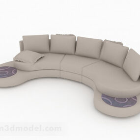 Gray Multiseater Sofa V2 3d model