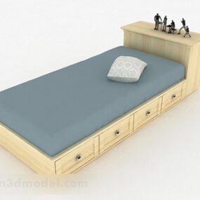 3д модель Простая односпальная кровать