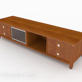 Brown Wooden Tv Cabinet V27 3d model