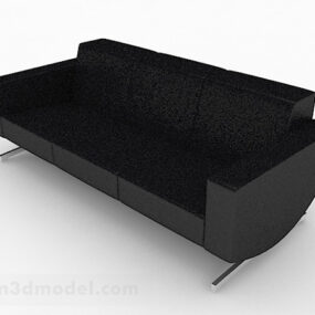 Чорний мінімалістичний багатомісний диван V2 3d модель