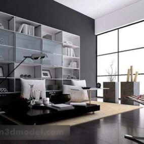 Modernes Arbeitszimmer-Interieur V5 3D-Modell