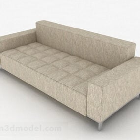 Brown Loveseat Sofa Furniture 3d model