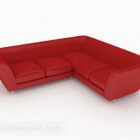 Red Minimalist Multi-seats Sofa