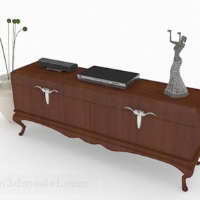 Lemari Tv Kayu Model 3d Furnitur Klasik