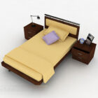 Yellow Tone Wooden Single Bed