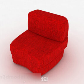 Red Fabric Single Sofa Furniture 3d model