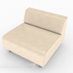 Jasnobrązowa pojedyncza sofa z tkaniny Model 3D
