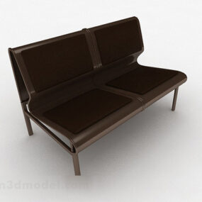 भूरे चमड़े की कुर्सी फर्नीचर 3डी मॉडल